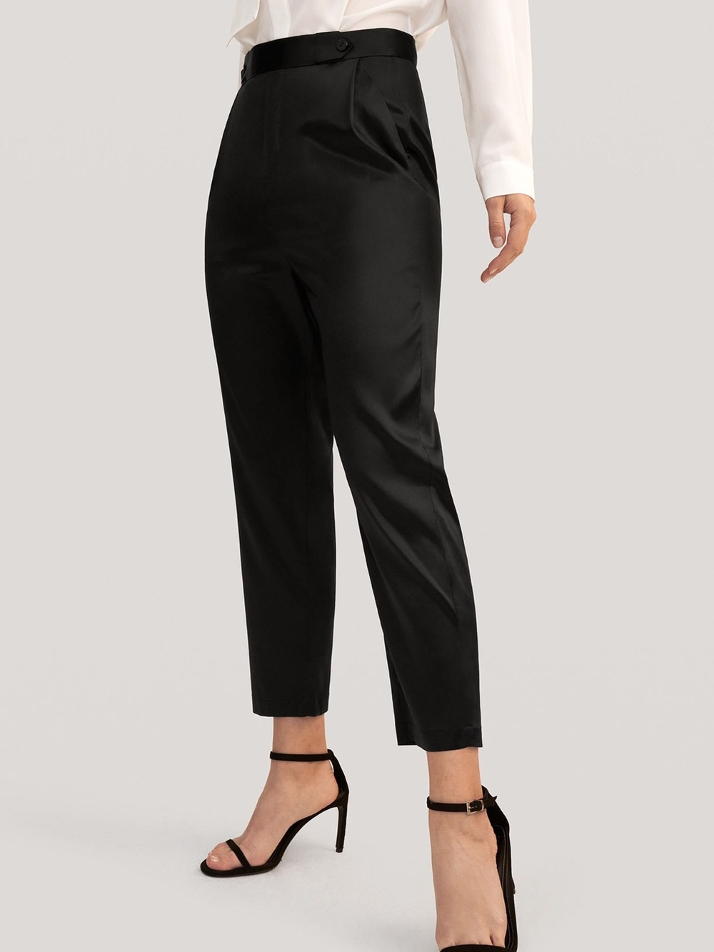 LILYSILK Comfort Fit Silk Cigarette Pants Womens 16 Black NWT Luxury Preppy - Picture 2 of 16